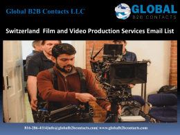 Switzerland  Film and Video Production Services Email List