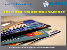 Ireland Financial Transaction Processing Mailing List