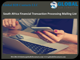 South Africa Financial Transaction Processing Mailing List