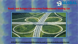 Roads and Bridges Construction Professionals Mailing List