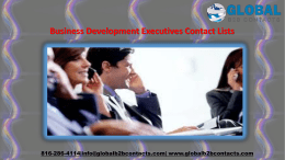 Business Development Executives Contact Lists