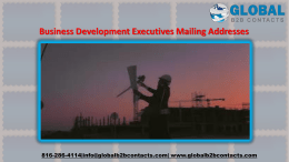 Business Development Executives Mailing Addresses