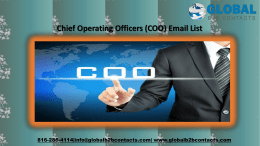 Chief Operating Officers (COO) Email List