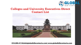 Colleges and University Executives Direct Contact List