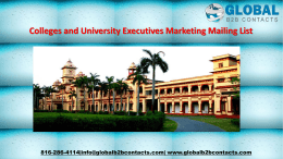 Colleges and University Executives Marketing Mailing List
