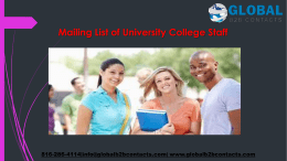 Mailing List of University College Staff