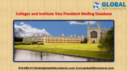 Colleges and Institute Vice President Mailing Database