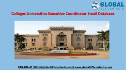Colleges Universities Executive Coordinator Email Database