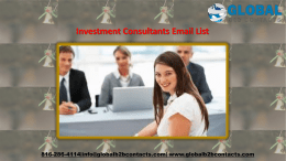 Investment Consultants Email List