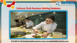 Culinary Chefs Business Mailing Database