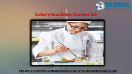 Culinary Coordinator Business List
