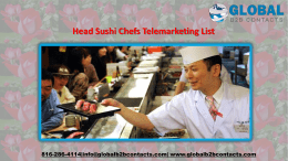 Head Sushi Chefs Telemarketing List